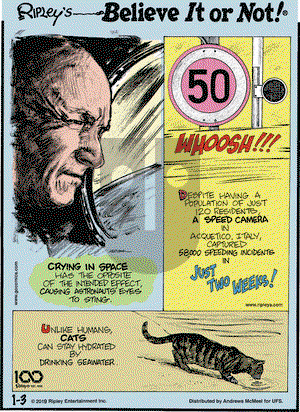 Ripley's Believe It or Not on Thursday January 3, 2019 Comic Strip