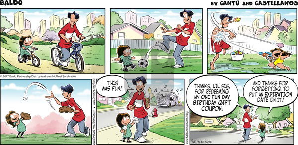 Baldo on Sunday September 24, 2017 Comic Strip