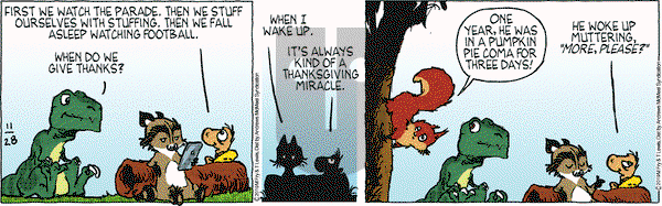 Over the Hedge on Thursday November 28, 2019 Comic Strip
