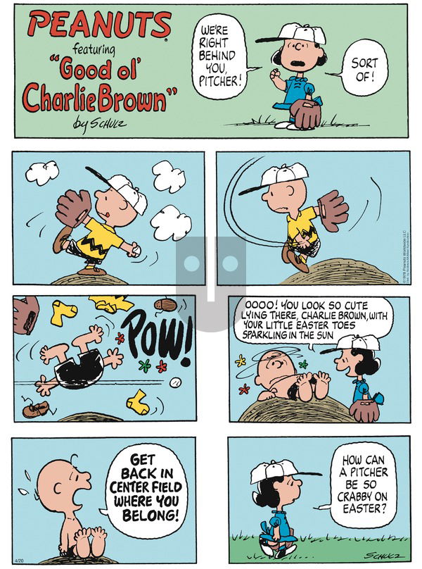 Peanuts on Sunday April 20, 2025 Comic Strip