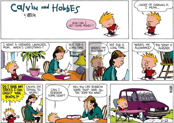 Calvin and Hobbes - Sunday March 9, 1986 Comic Strip