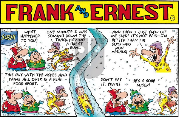Frank and Ernest on Sunday February 23, 2014 Comic Strip