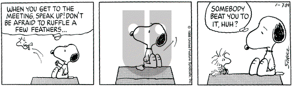 Peanuts on Saturday January 7, 1989 Comic Strip
