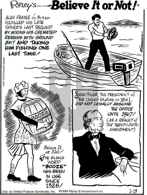 Ripley's Believe It or Not on Wednesday January 13, 1999 Comic Strip