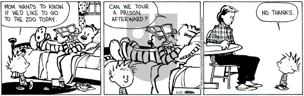 Calvin and Hobbes - Saturday September 23, 2023 Comic Strip