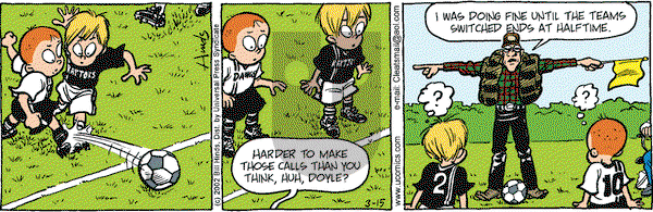 Cleats on Friday March 15, 2002 Comic Strip