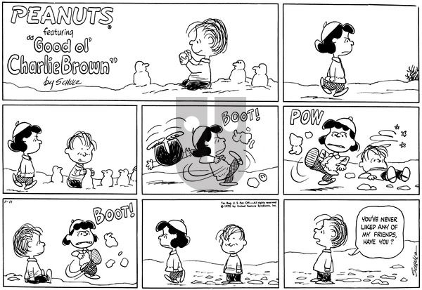 Peanuts on Sunday January 11, 1970 Comic Strip