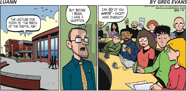 Luann on Sunday January 25, 2015 Comic Strip
