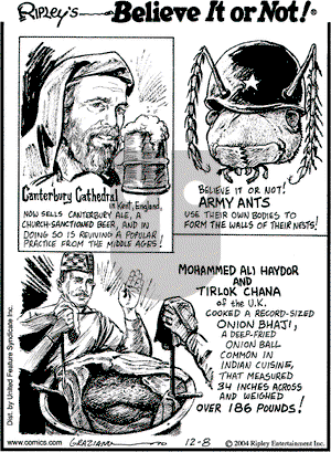 Ripley's Believe It or Not on Wednesday December 8, 2004 Comic Strip
