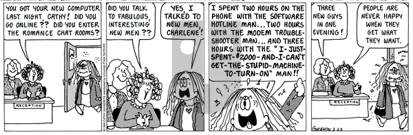 Cathy Classics on Friday February 23, 1996 Comic Strip