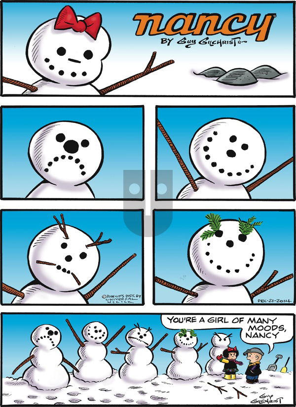 Nancy on Sunday December 21, 2014 Comic Strip