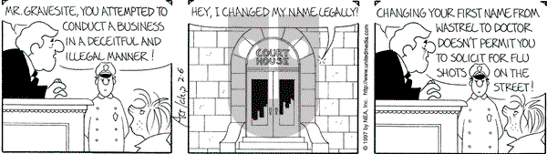 The Born Loser on Thursday February 6, 1997 Comic Strip