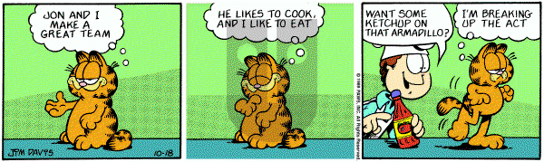 Garfield on Wednesday October 18, 1989 Comic Strip