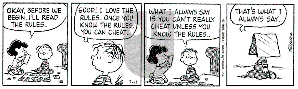 Peanuts on Tuesday July 11, 1995 Comic Strip