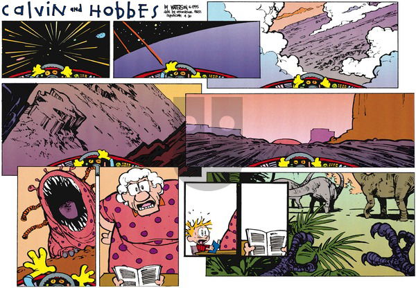 Calvin and Hobbes on Sunday April 30, 1995 Comic Strip