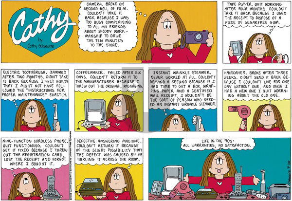 Cathy Classics on Sunday September 20, 1998 Comic Strip