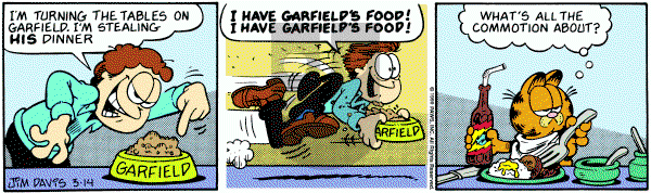 Garfield on Wednesday March 14, 1990 Comic Strip