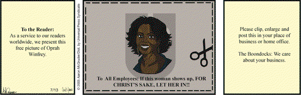 The Boondocks on Wednesday July 13, 2005 Comic Strip