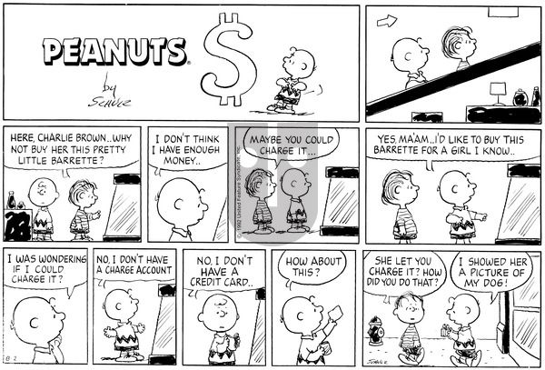 Peanuts on Sunday August 2, 1992 Comic Strip