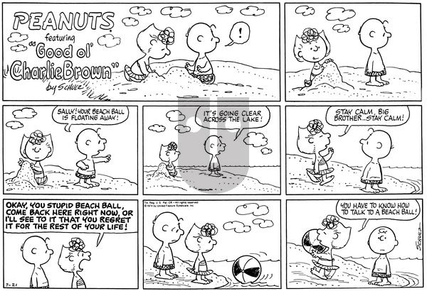 Peanuts on Sunday July 21, 1974 Comic Strip