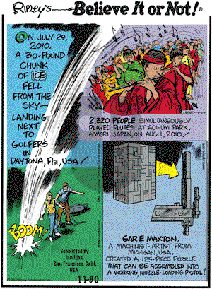 Ripley's Believe It or Not on Tuesday November 30, 2010 Comic Strip