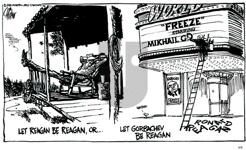 Pat Oliphant on Monday April 8, 1985 Comic Strip