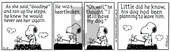Peanuts on Friday September 12, 1997 Comic Strip