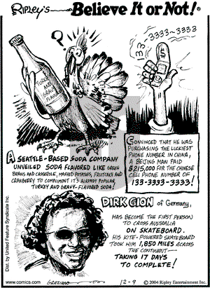 Ripley's Believe It or Not on Thursday December 9, 2004 Comic Strip