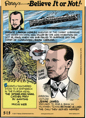 Ripley's Believe It or Not on Saturday May 13, 2017 Comic Strip