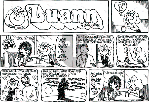 Luann on Sunday April 6, 1986 Comic Strip