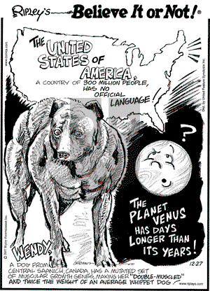 Ripley's Believe It or Not on Thursday December 27, 2007 Comic Strip