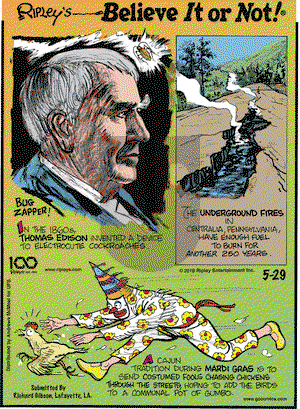 Ripley's Believe It or Not on Wednesday May 29, 2019 Comic Strip