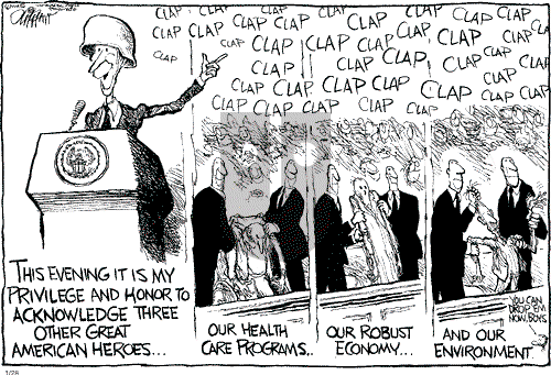 Pat Oliphant on Tuesday January 28, 2003 Comic Strip