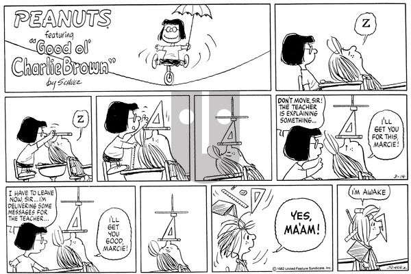 Peanuts on Sunday March 14, 1982 Comic Strip