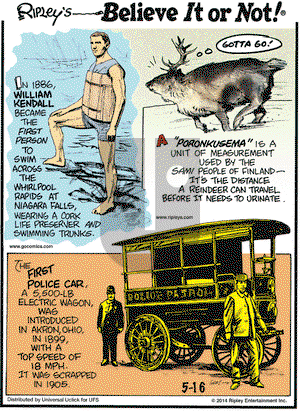 Ripley's Believe It or Not on Friday May 16, 2014 Comic Strip