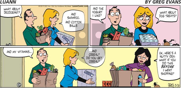 Luann on Sunday March 31, 2019 Comic Strip