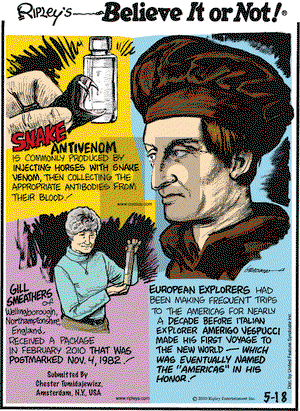 Ripley's Believe It or Not on Tuesday May 18, 2010 Comic Strip
