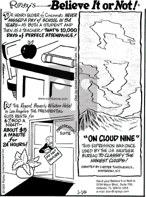 Ripley's Believe It or Not - Friday January 15, 1999 Comic Strip