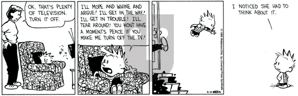 Calvin and Hobbes on Friday March 10, 1995 Comic Strip