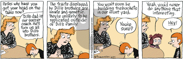 Cul de Sac on Thursday April 21, 2016 Comic Strip