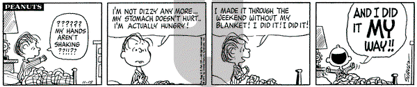 Peanuts on Monday November 15, 1971 Comic Strip