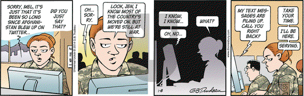 Doonesbury on Wednesday January 8, 2014 Comic Strip