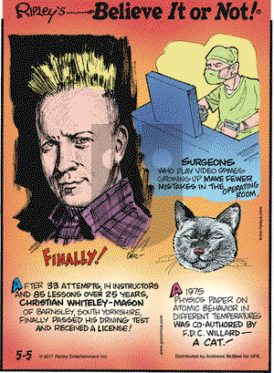 Ripley's Believe It or Not on Friday May 5, 2017 Comic Strip