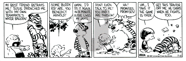 Calvin and Hobbes - Saturday July 18, 1987 Comic Strip