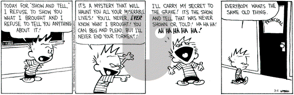 Calvin and Hobbes on Tuesday March 4, 2025 Comic Strip