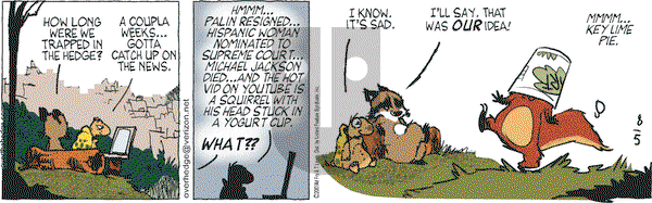 Over the Hedge on Wednesday August 5, 2009 Comic Strip