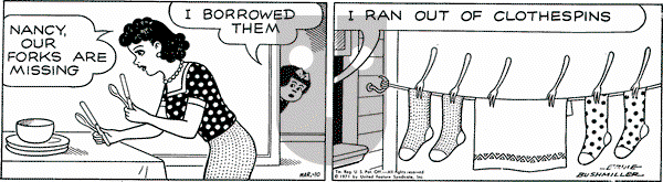 Nancy on Wednesday March 10, 1971 Comic Strip