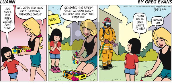 Luann on Sunday July 2, 2017 Comic Strip