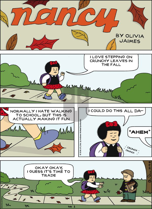 Nancy on Sunday October 14, 2018 Comic Strip