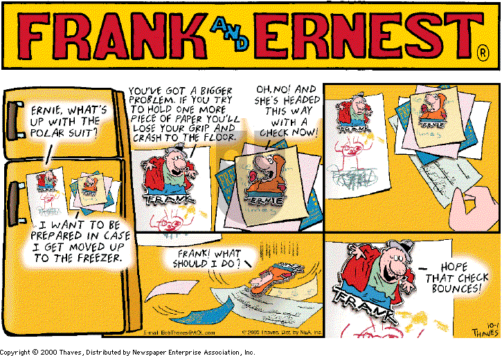 Frank and Ernest on Sunday October 1, 2000 Comic Strip